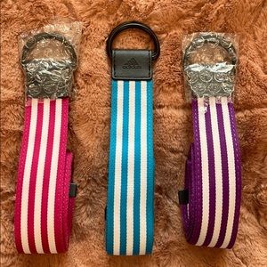 3 striped Adidas belts